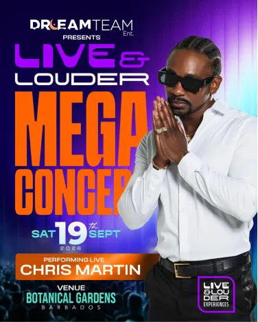 Chris Martin performing at Live and Louder Barbados