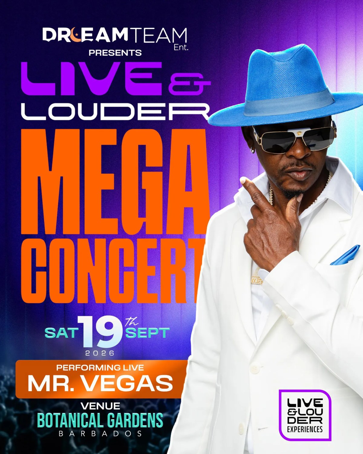 Mr Vegas performing at Live and Louder Barbados
