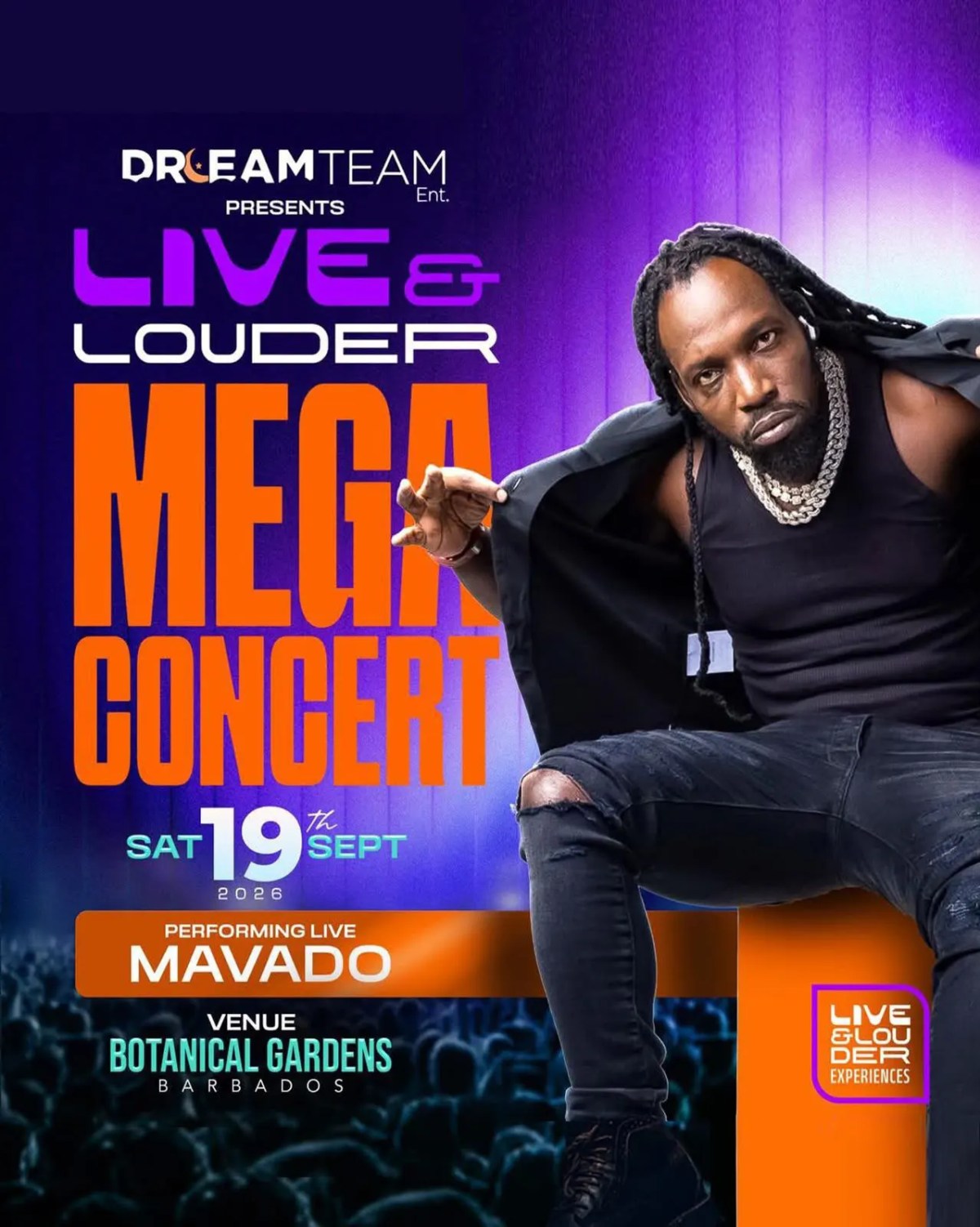 Mavado performing at Live and Louder Barbados