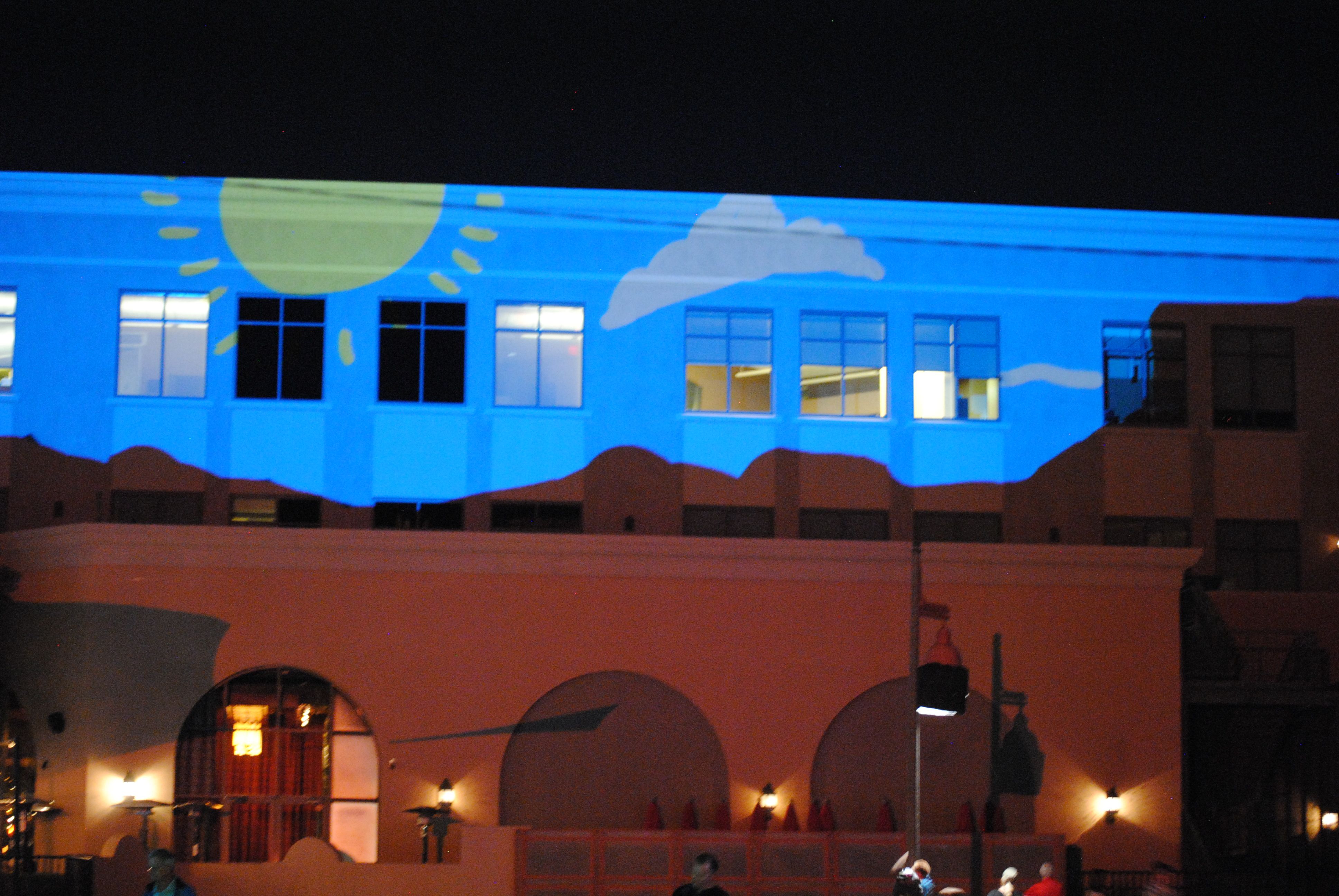 Ryan Griffin's installation for Canal Convergence gave ever-changing pictures projected onto a nearby facade.