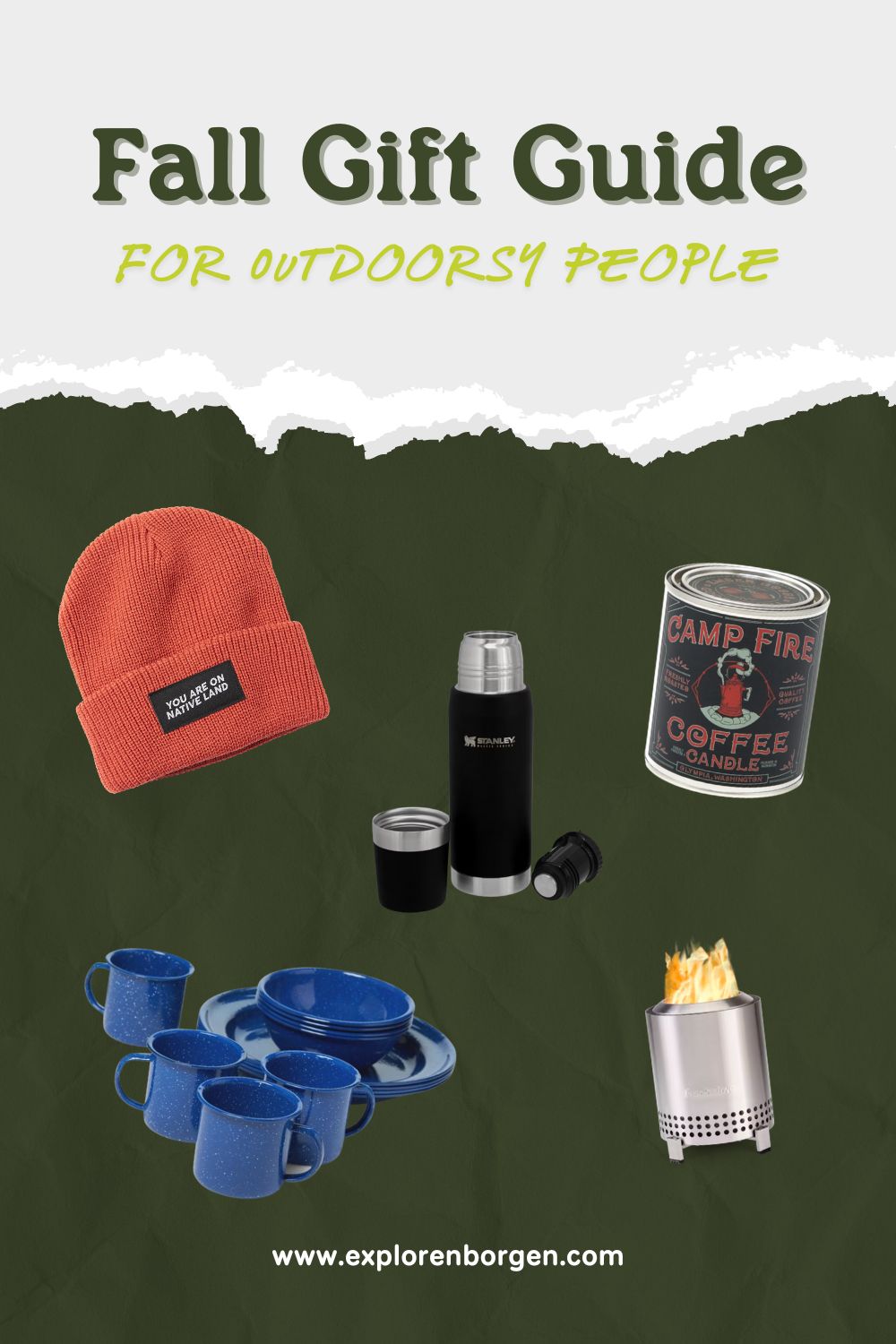 Fall Gift Guide Pinterest Pin with different items on it from the blog post