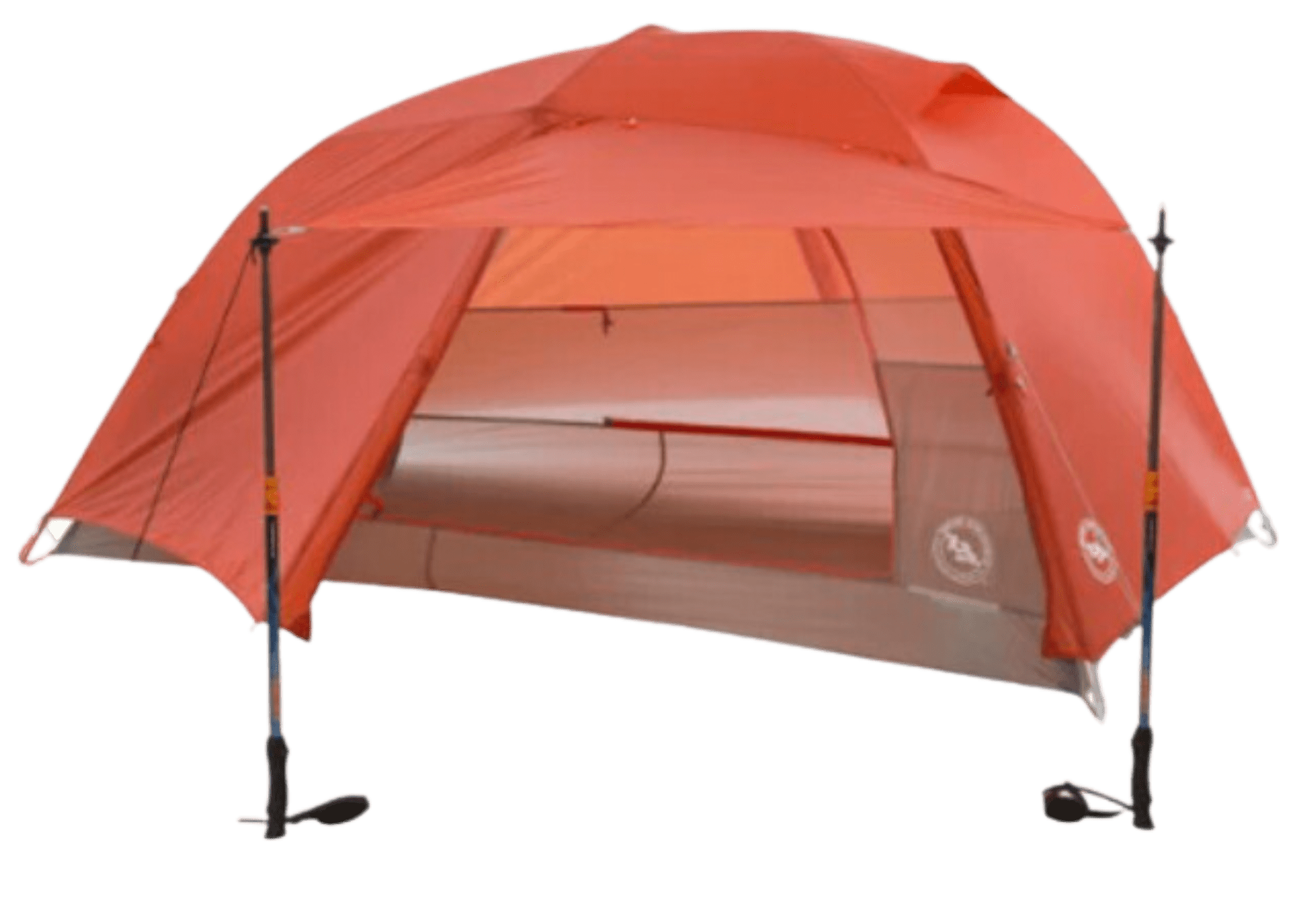 Backpacking tent with trekking poles