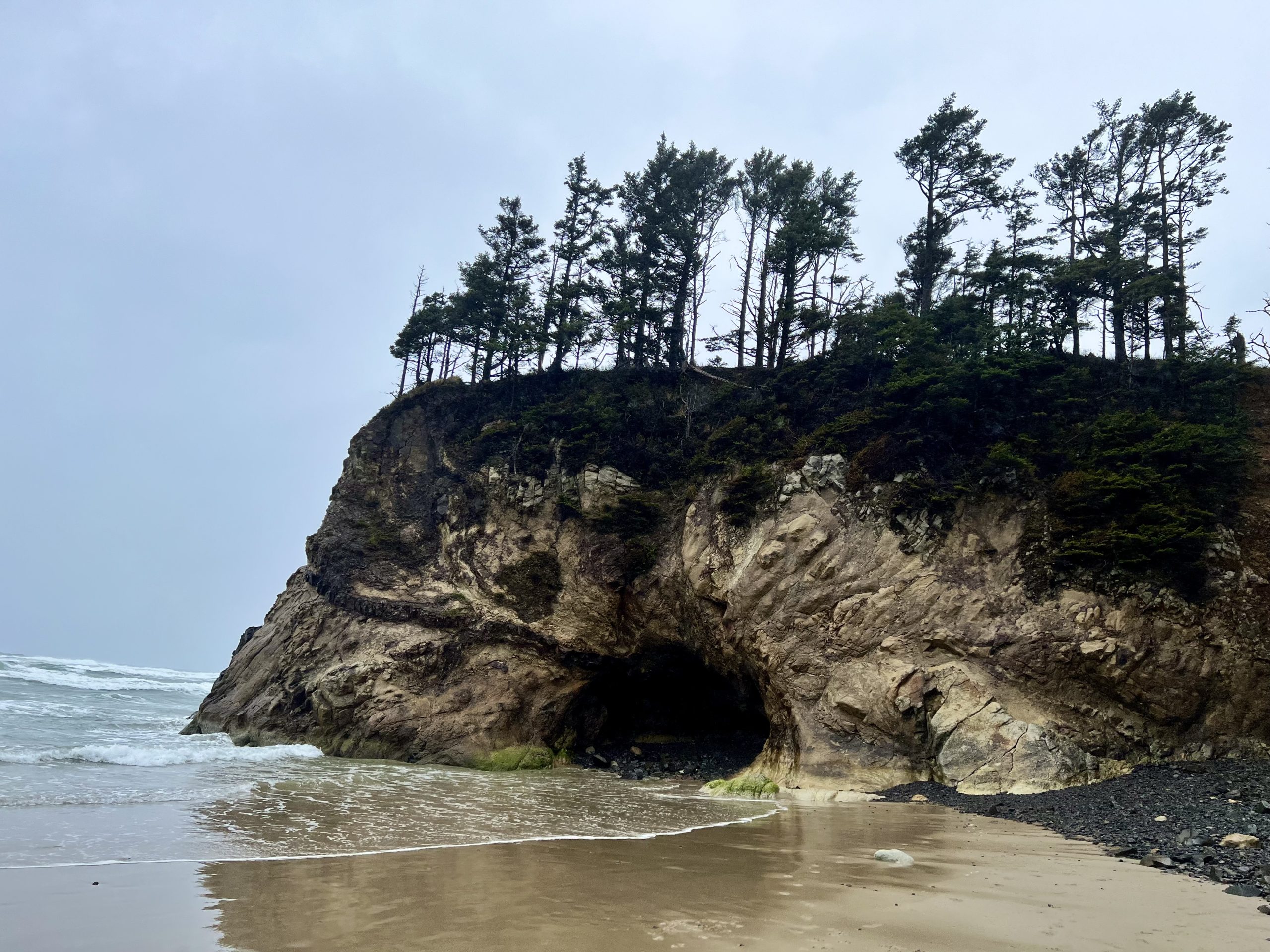 Hug Point along the Oregon Coast is a great stop for road trips