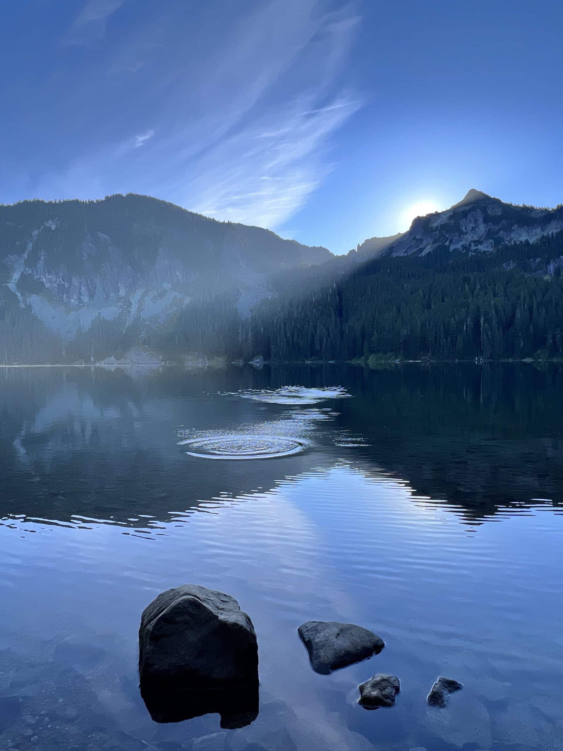 Lake with mountain reflection