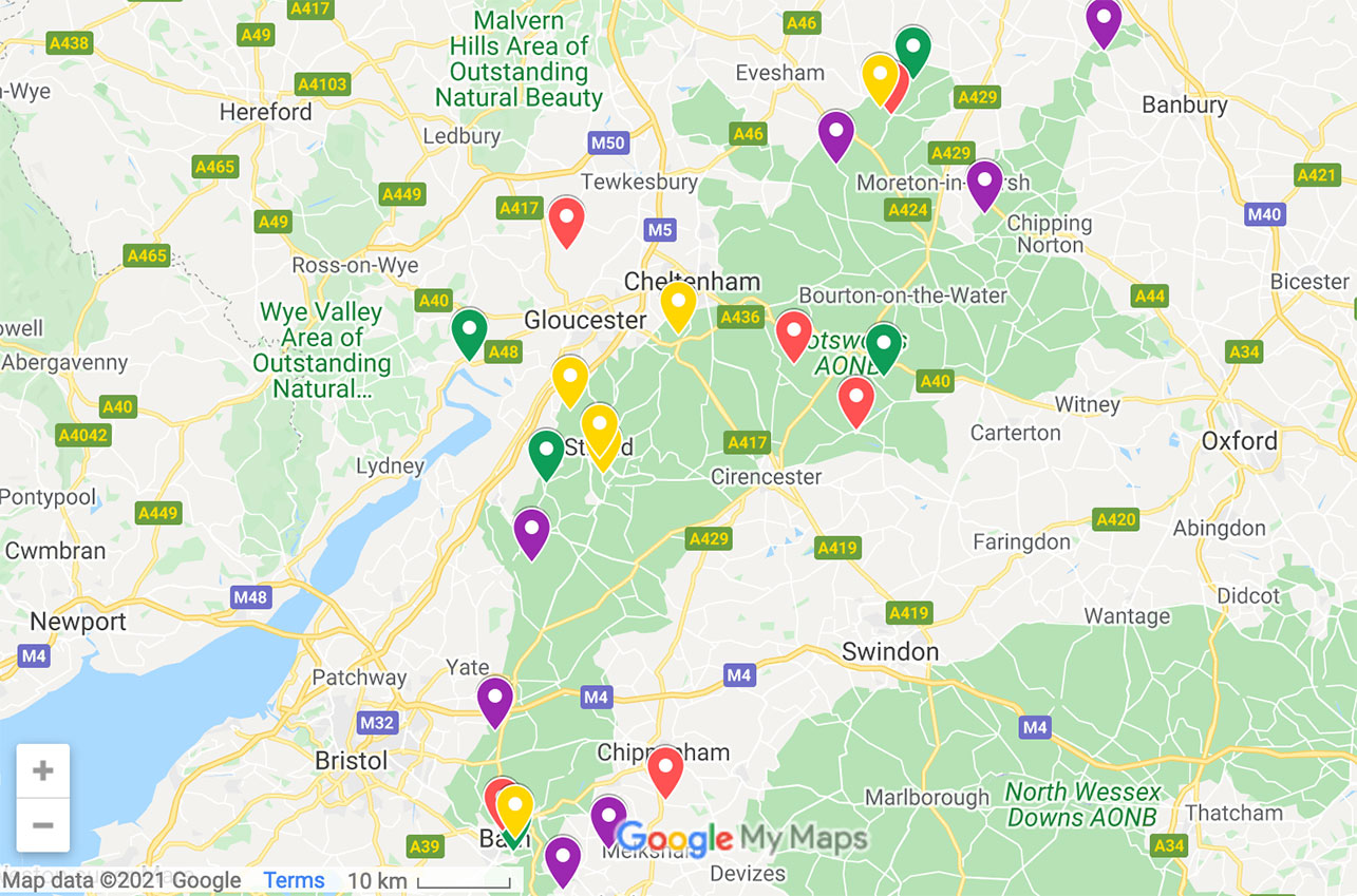 Tourist Cotswolds Map Soule Lgbt National Trust Cotswold Map 