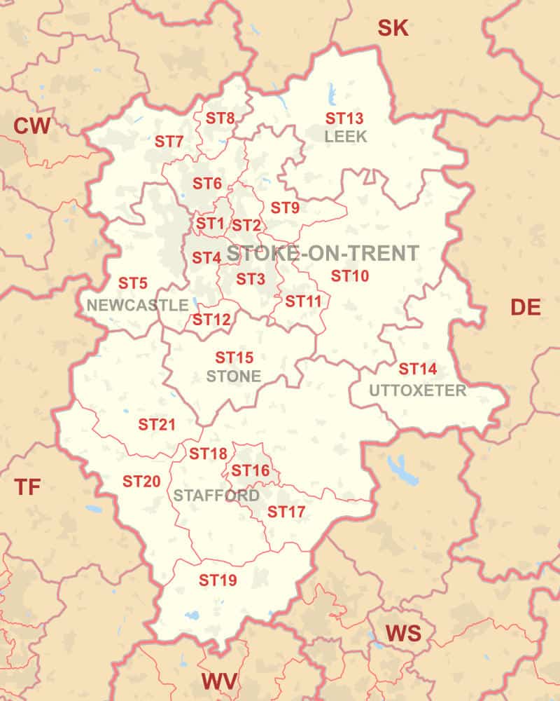 FREE Maps Printable PDFs For Walking Exploring ST Postcode Area Map 