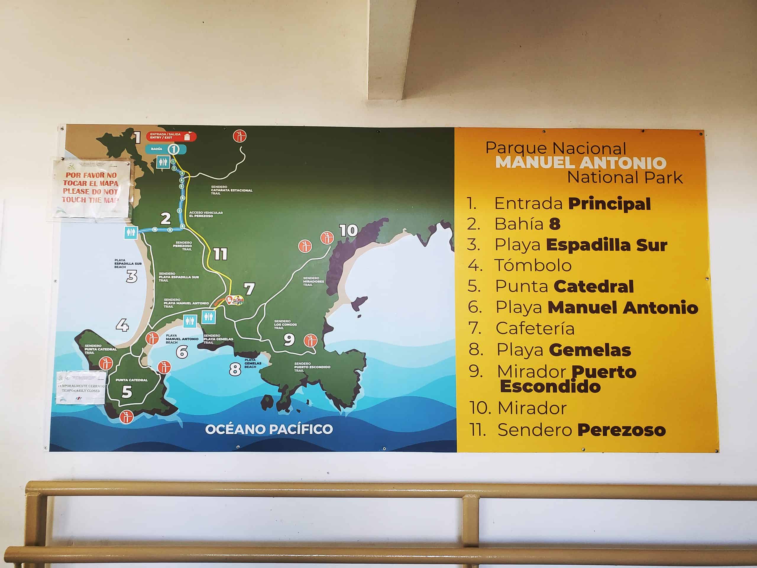 Parque Nacional Manuel Antonio Map Manuel Antonio Map Scaled 