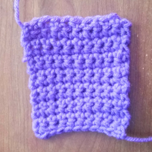 The second time trying the single crochet stitch and this time it ended up being a square like it was supposed to.