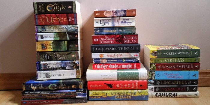 TBR update - A pile of unread books.
