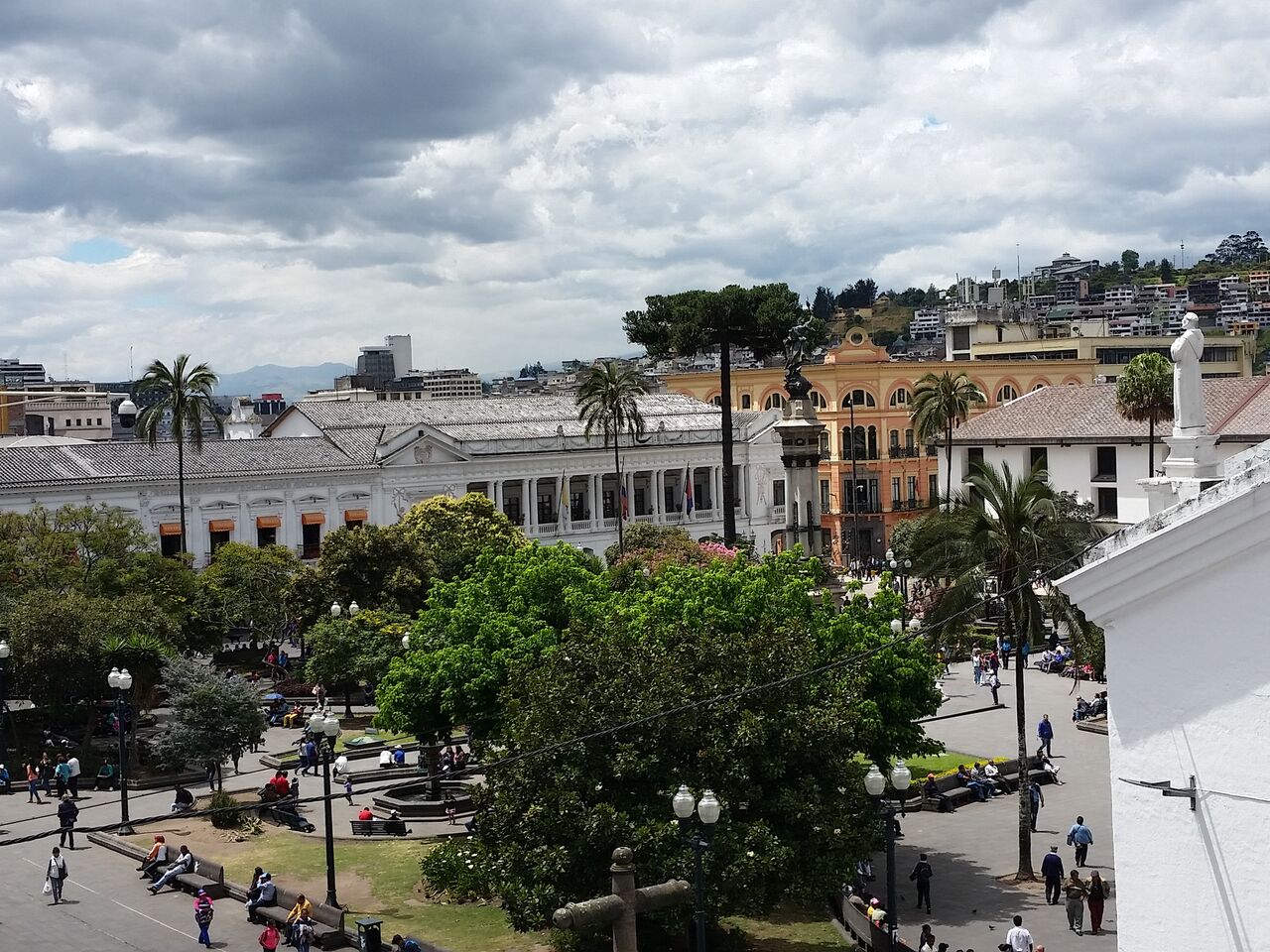 Buildings and trees in Quito Ecuador.