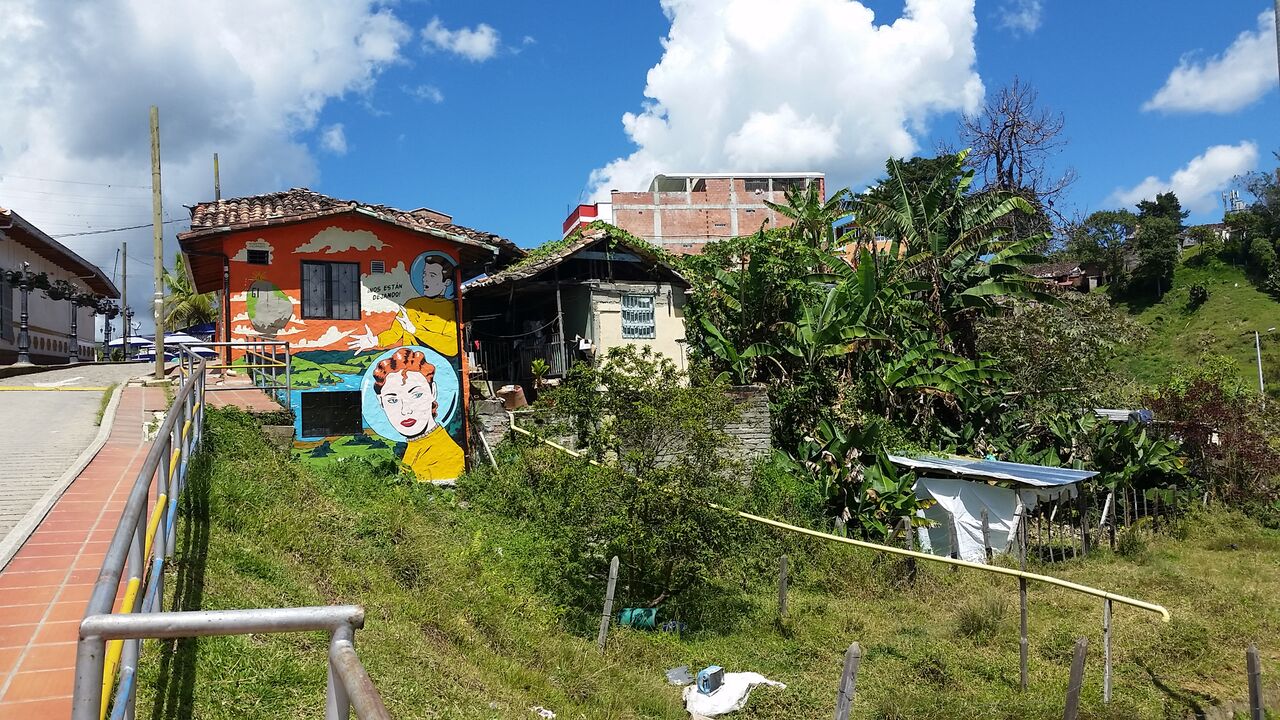 Building with art in Guataupe Colombia.
