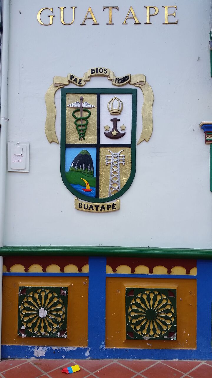 Seal on a building in Guataupe Colombia.
