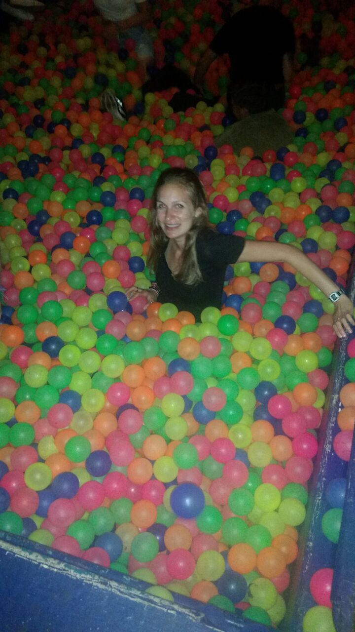 In the ball pit of the Otavan bar in Medellín.