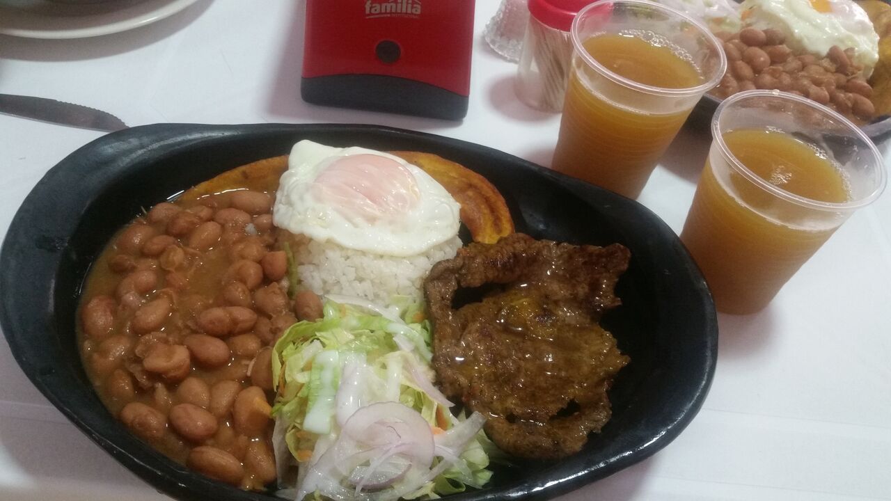 Bandeja Paisa, a traditional Colombian dish
