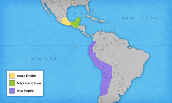 Aztec Empire On World Map Origin 