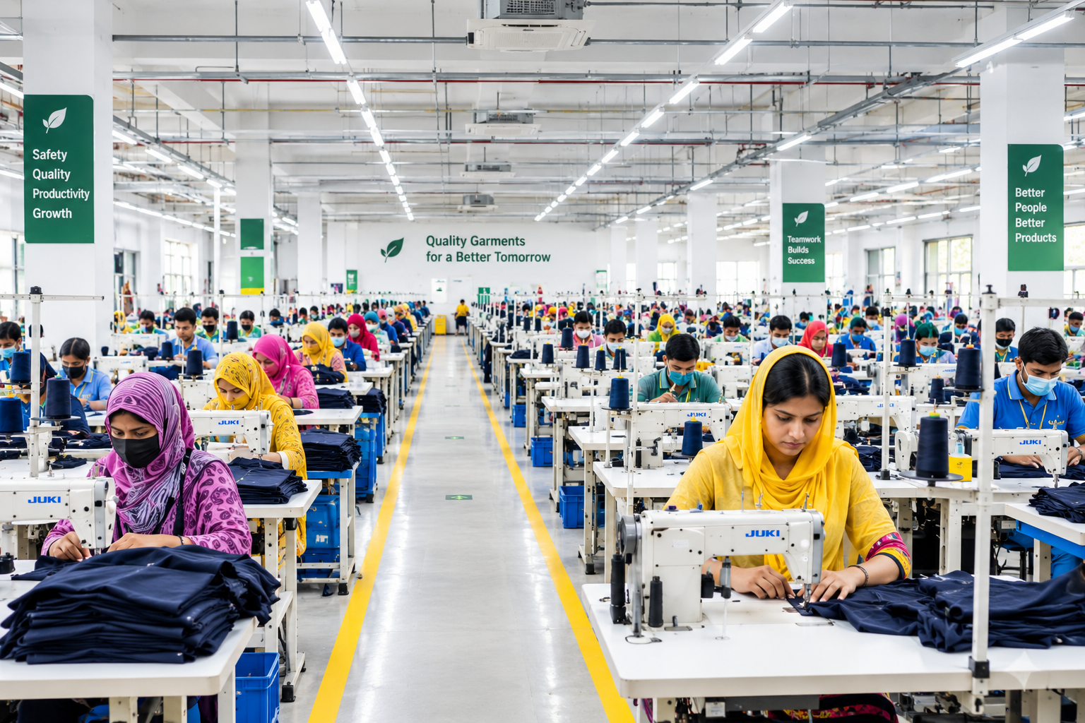 Garment factory floor