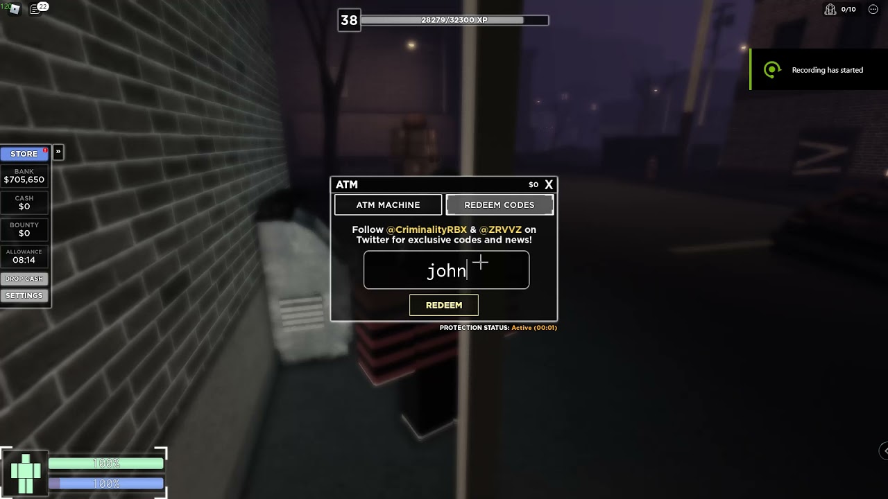 Roblox Criminality Codes September 2024 EXputer Com Roblox Criminality Code Redeeming Screen 