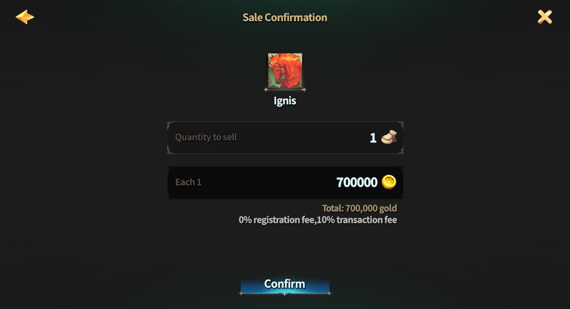 Selling a limited mount for Gold in the Boutique