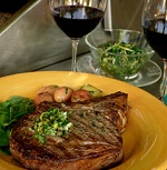 Grilled Rib Eye with Cabernet Sauvignon (Adirondack, Red Barn Reserve)