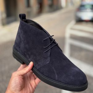 Scarponcino camoscio blu