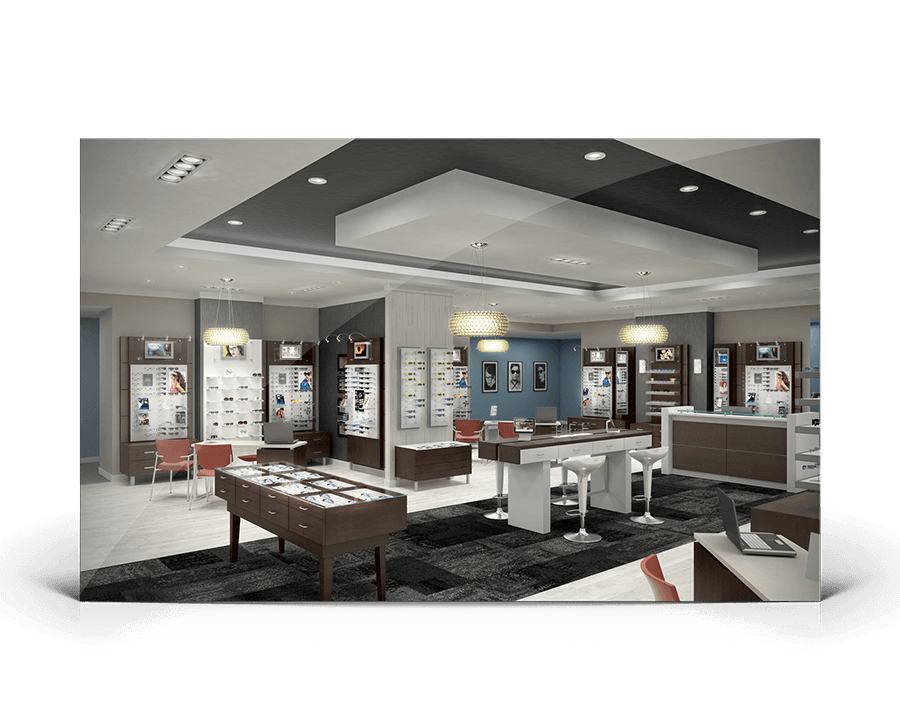 Interior design for optical retail environment