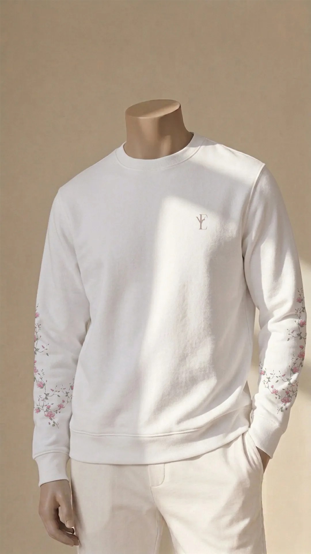 unisex white sweat shirt