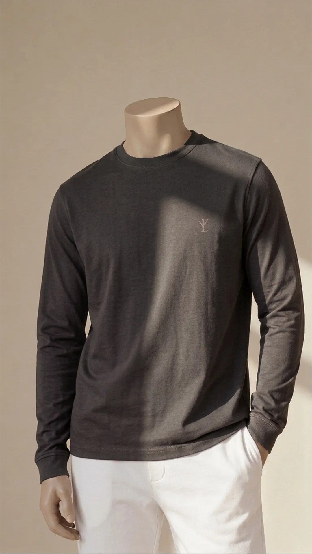 Unisex Charcoal grey Full Sleeves T-Shirt