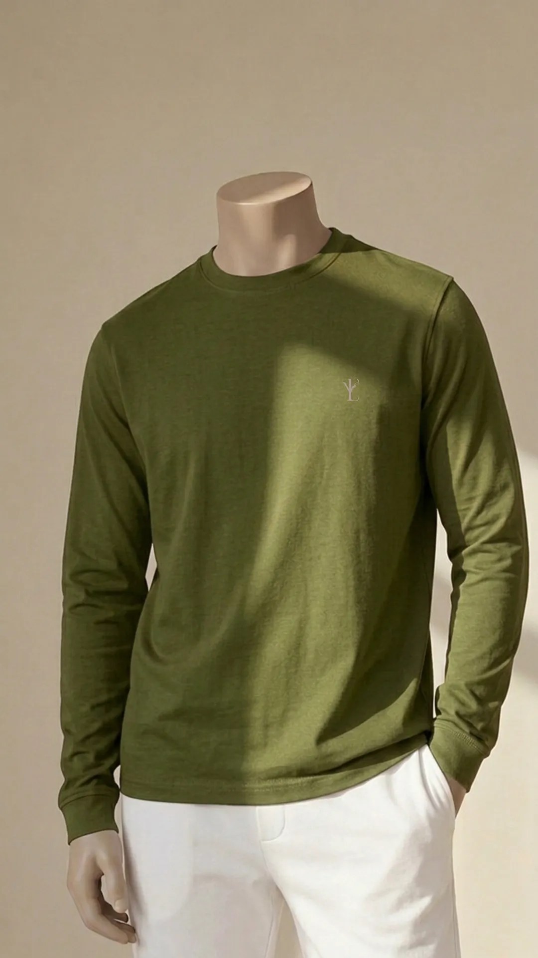 Unisex Green Full Sleeves T-Shirt