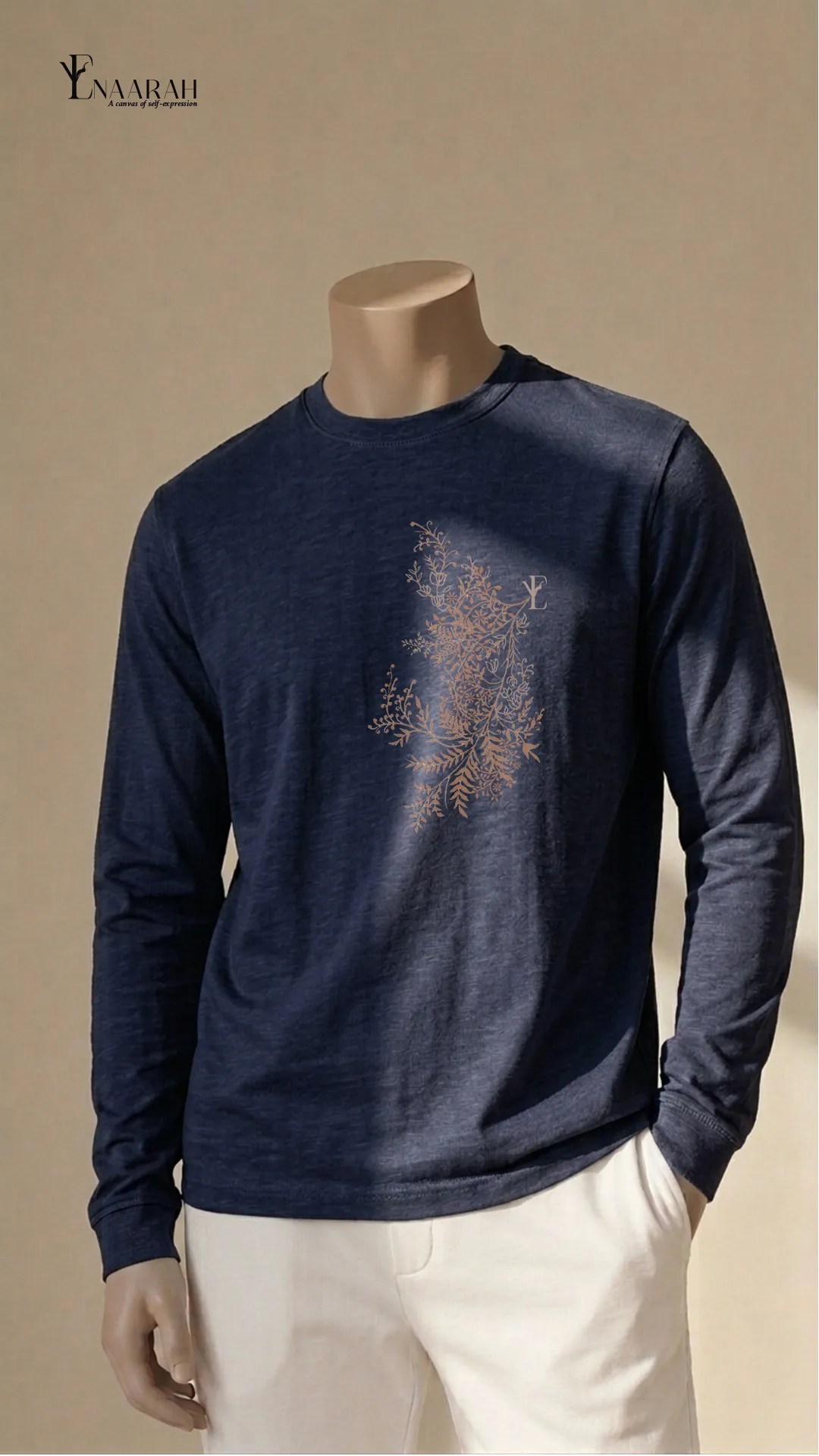 Unisex Navy Tee Full Sleeves