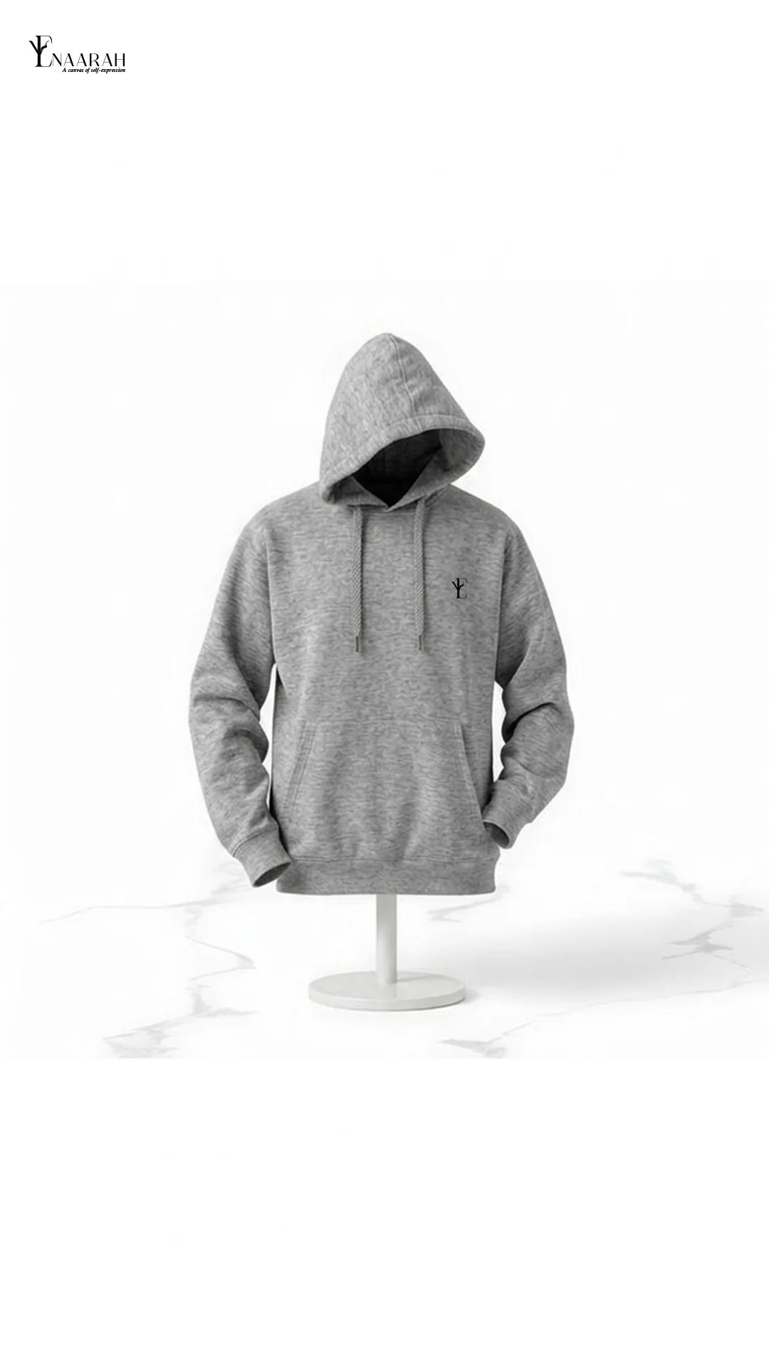 Heather grey pull up hoodie