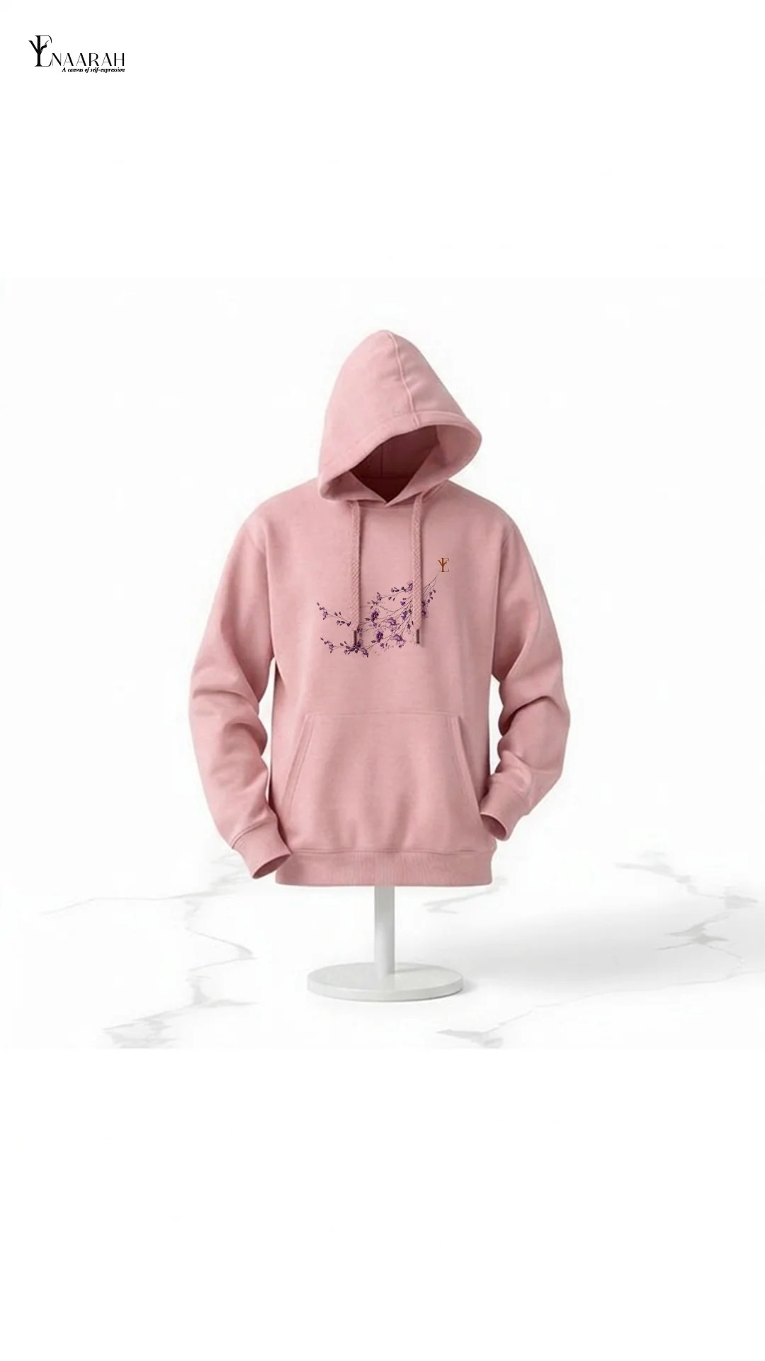 pink pull up hoodie