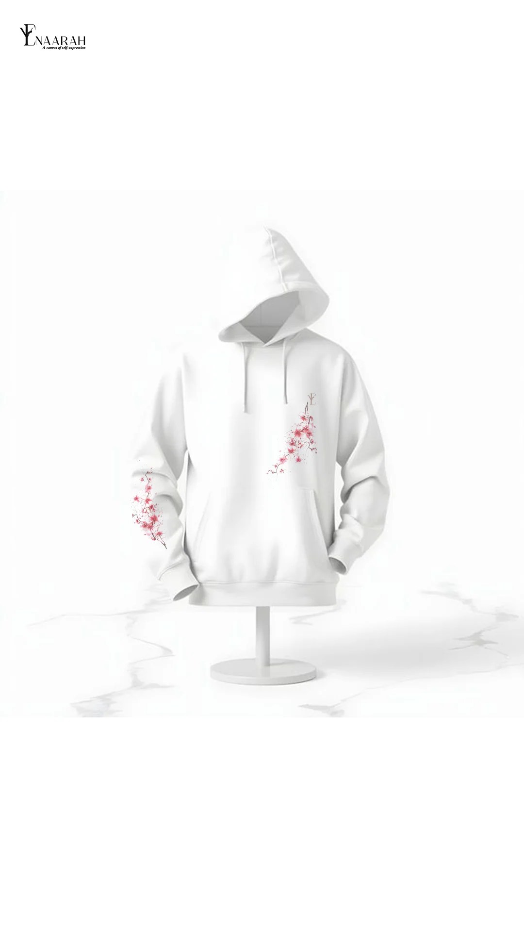 Unisex White Pull Up Hoodie | EY-PHW-0002