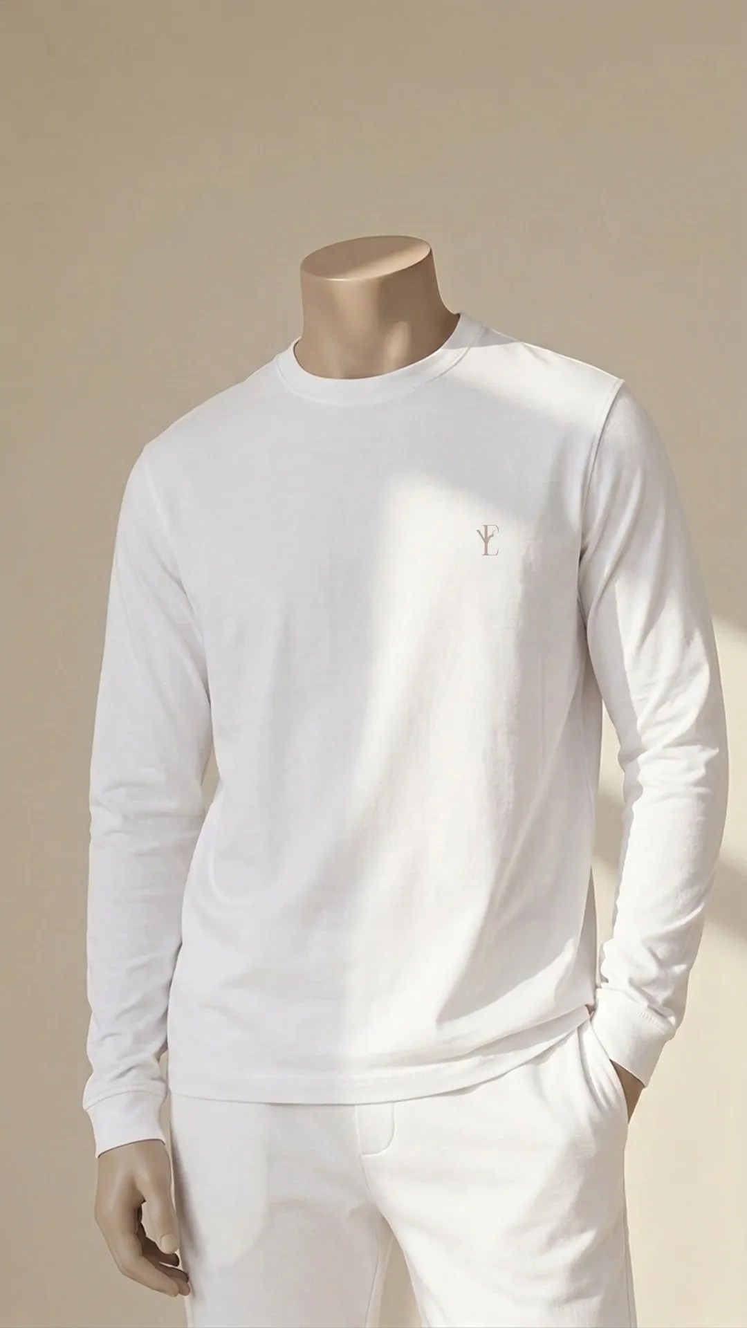 Unisex white Tee Full Sleeves