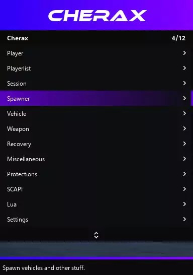 Cherax GTA Mod Menu EzMod Store Cherax Gta Menu List.webp