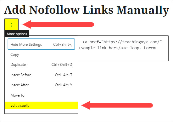 The snippet below will check the page content and comment fields so see if a string contains the site url and, if true, remove the any . How to Add Nofollow Links in WordPress - ezSEONews