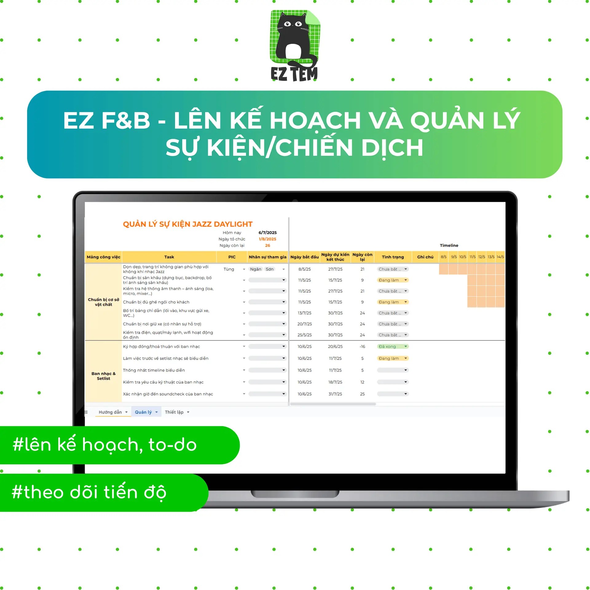 Xây dựng và quản lý kế hoạch tổ chức sự kiện/ chiến dịch marketing