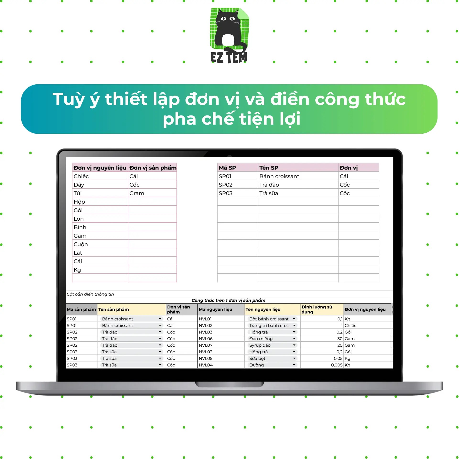 Quản lý công thức và menu