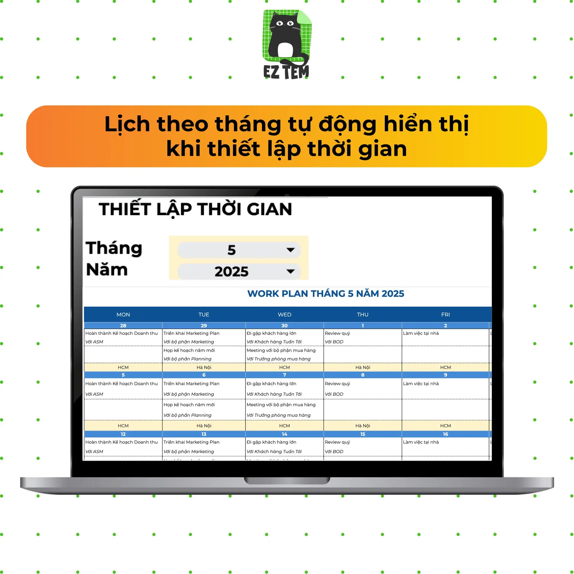 Mẫu Lịch làm việc Work Plan