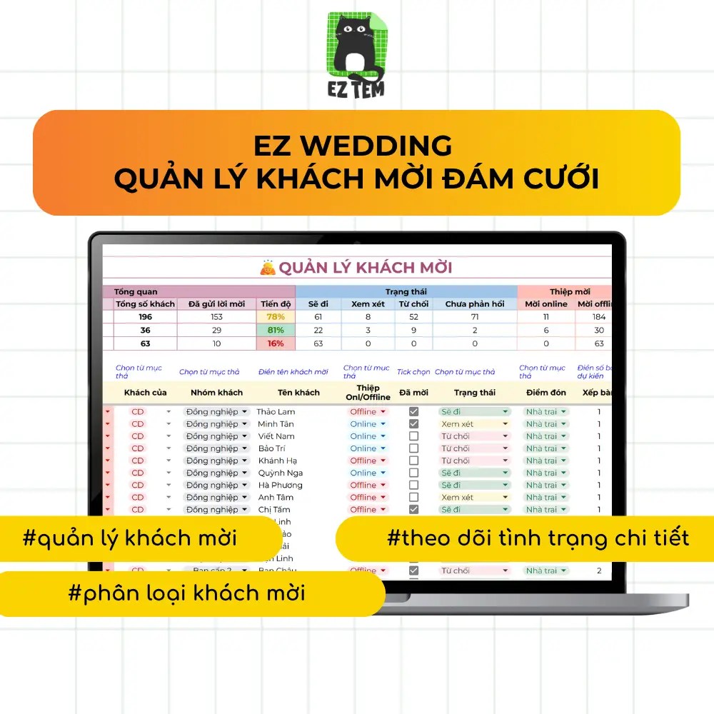 EZ Wedding - Quản lý khách mời đám cưới