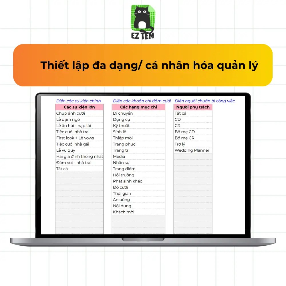 EZ Wedding - Quản lý cơ sở vật chất đám cưới