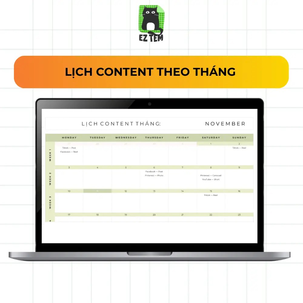 Content Planner | Mẫu Quản lý Nội dung Social Media