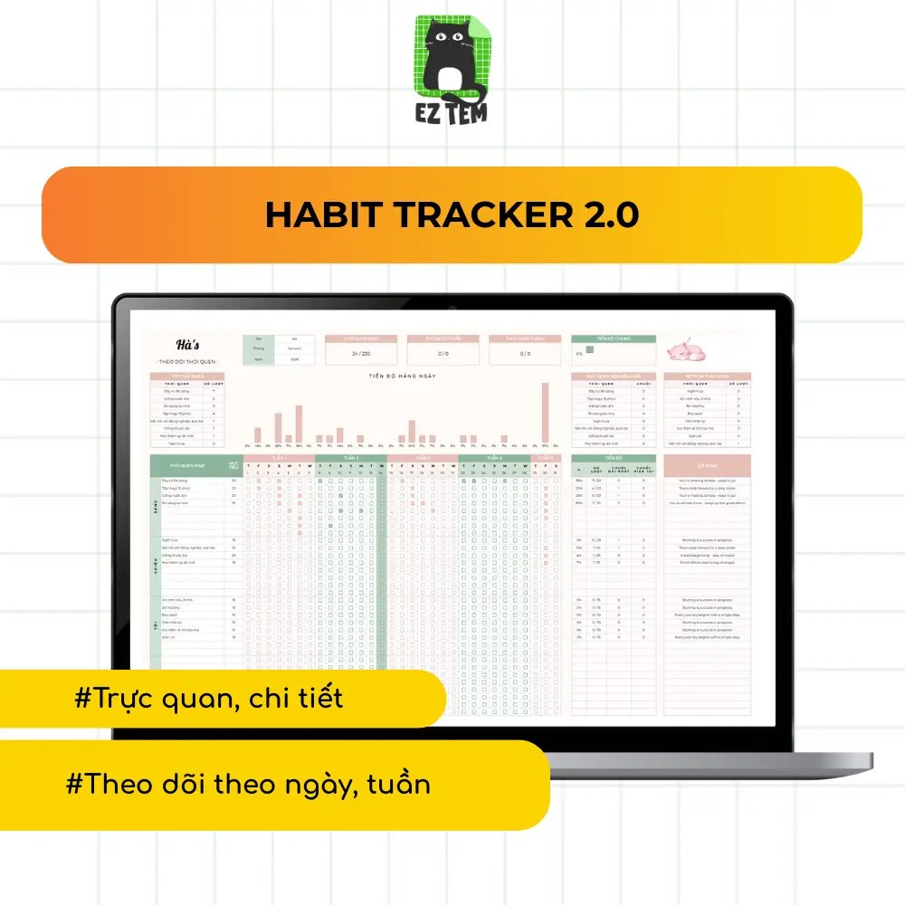 Mẫu Theo dõi Thói quen 2.0 - Habit Tracker 2.0