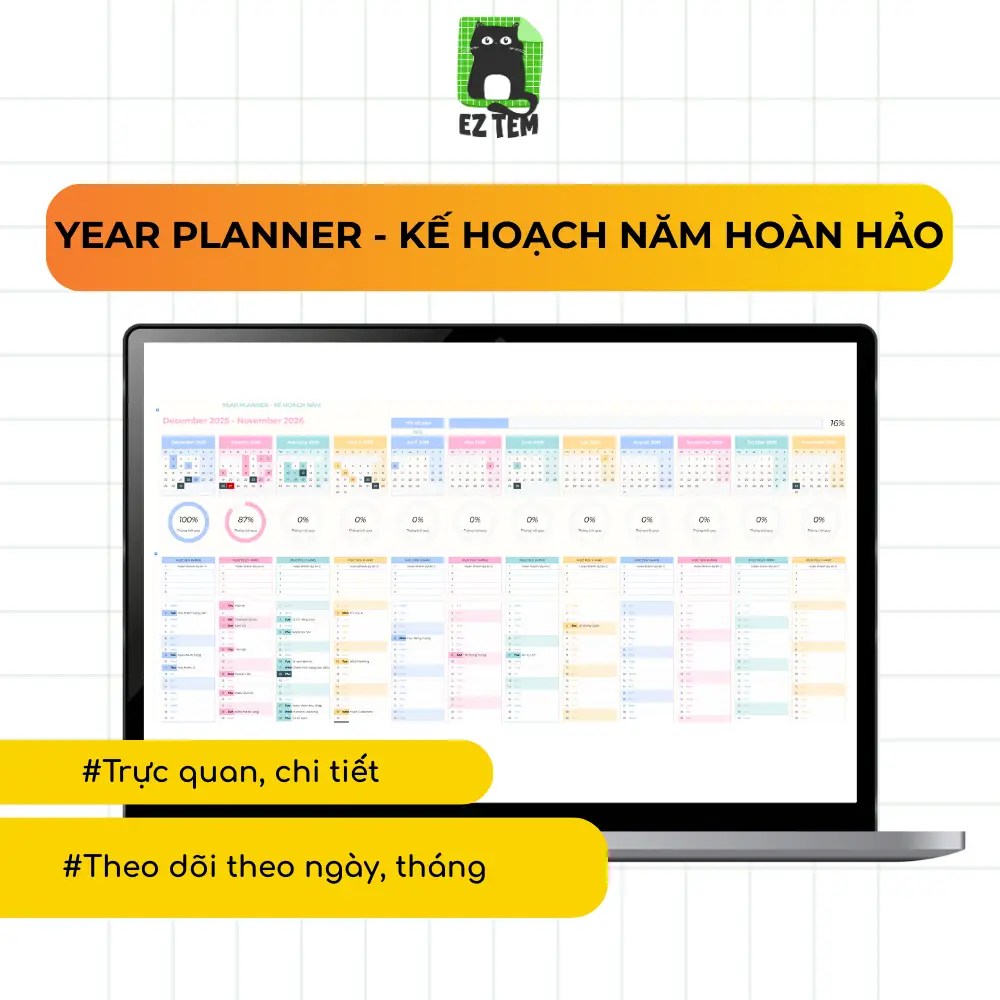 Year Planner Template - Lập Kế hoạch Cá nhân