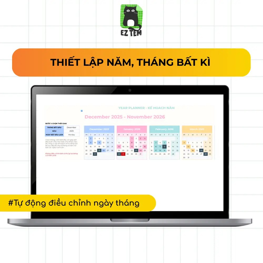 Year Planner Template - Lập Kế hoạch Cá nhân