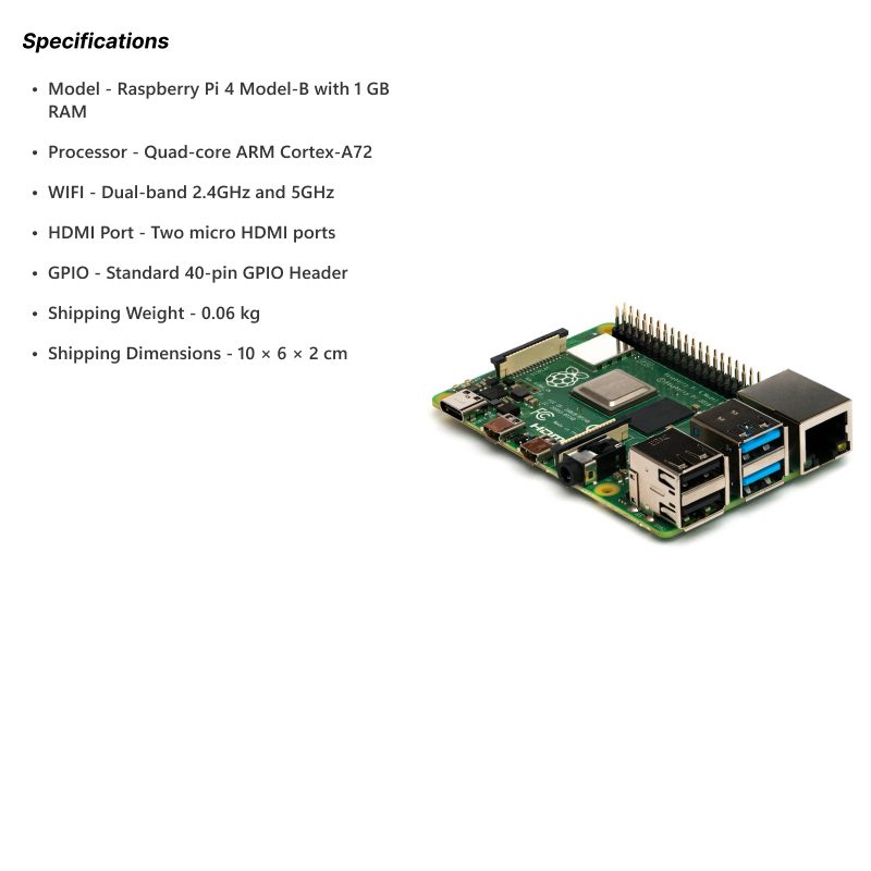 Raspberry Pi 4 Model-B with 1 GB RAM - Image 3