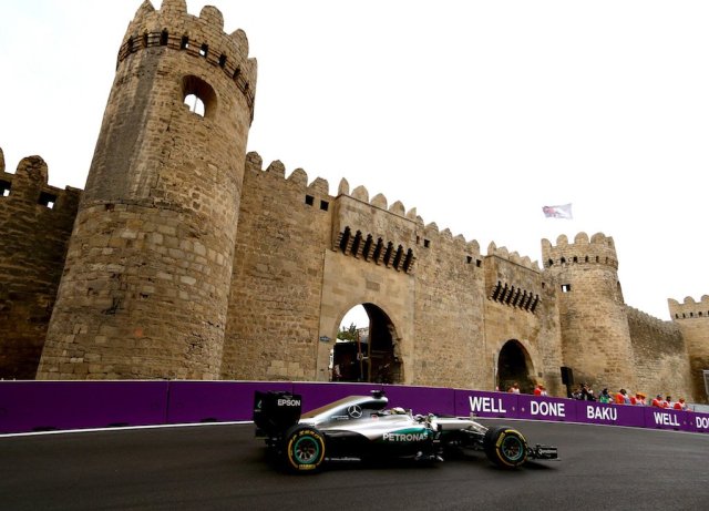 Williams FW38 at Formula One World Championship, Rd8, European Grand Prix, Practice 2, Baku City Circuit, Baku, Azerbaijan, Friday 17 June 2016.