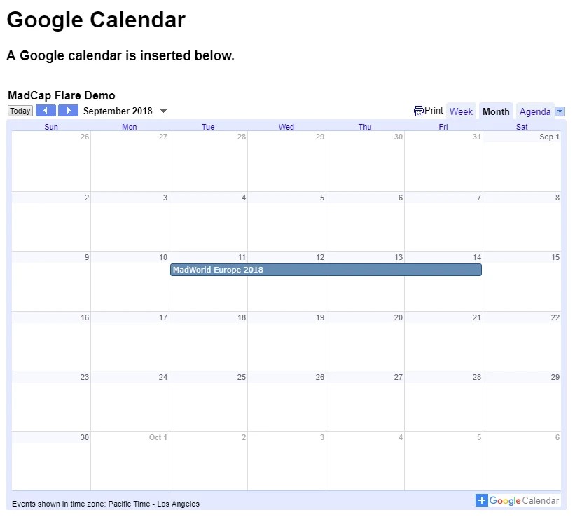 How To Share Public Calendars In A Madcap Flare Topic
