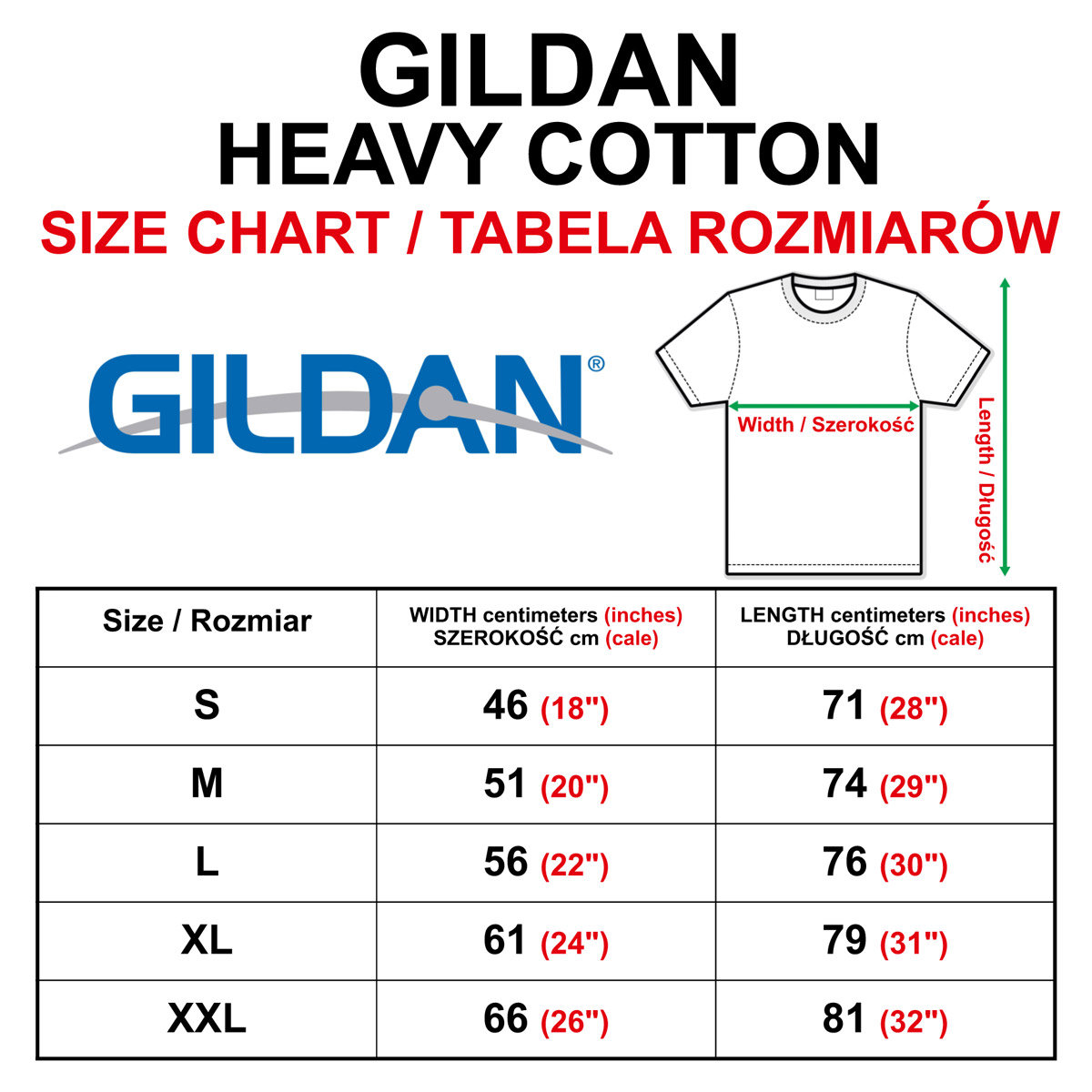 Gildan shirt size chart youth