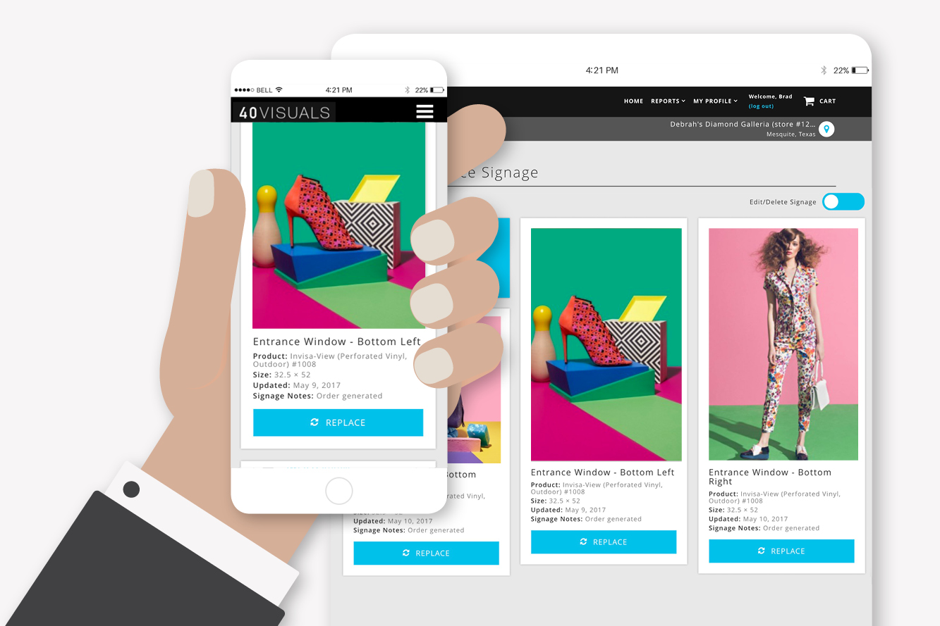 Easy to place orders and keep visuals current