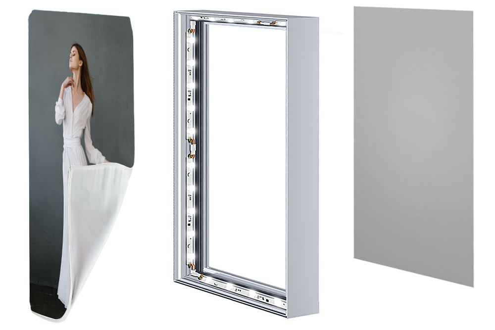 Breakdown image of SEG fabric signage displays